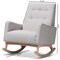 Baxton Studio Marlena Greyish Beige Upholstered Whitewash Wood Rocking Chair 143-7842 - alternate 3